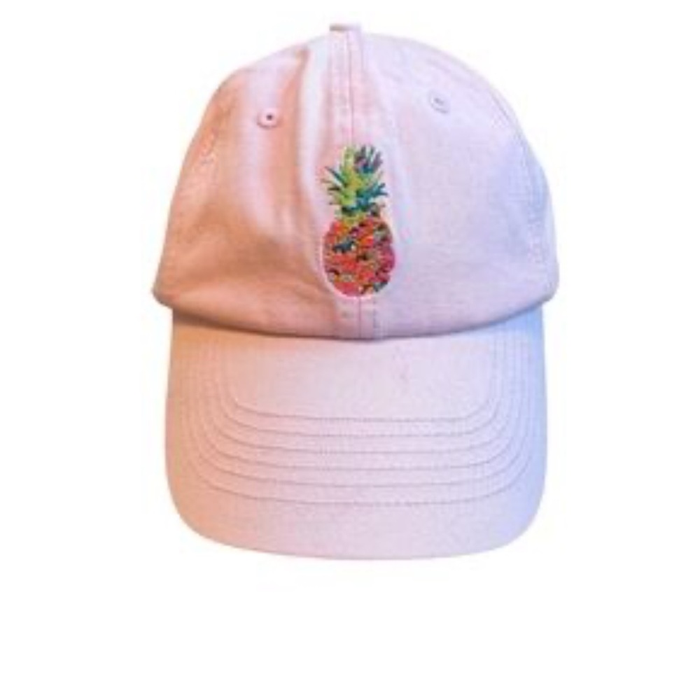 Spartina 449 Light Pink 100% Cotton Baseball Cap w/ Pineapple Embroidery Preppy
